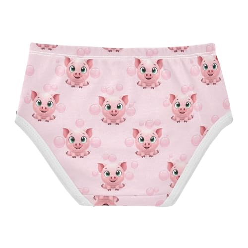 Cute Cartoon Pigs Pink Bubbles Panties for Girl Toddlers Underwear Floral Cotton Animal Briefs Kids Undies 2t2