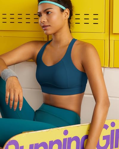 Image of RUNNING GIRL Adjustable Straps High Impact Sports Bra for Women,High Support Workout Sports Bras with Sewn in Pads