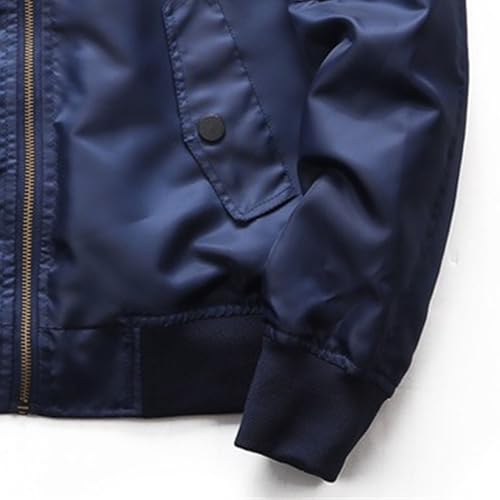 Men's Lightweight Flight Jacket Warm Bomber Jackets Zipper Pockets Casual Fall Varsity Blazer Pilot Outerwear4