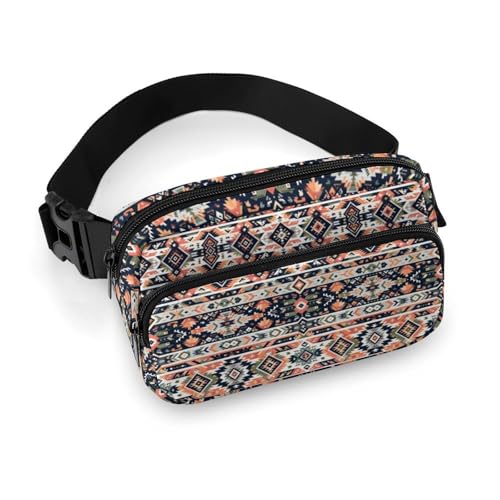 xiaotcq Boho Tribal Pattern Crossbody Fanny Pack for Women, Fashion Waist Packs Bag with Adjustable Strap for Outdoors Workout Traveling Casual Running Hiking Cycling