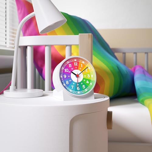 Cander Berlin MNU 1009 R Kinderwecker Wecker Kinder lautlos bunt geräuschlos Licht Snooze Tischuhr Beleuchtung Kinderzimmer Jungen Mädchen
