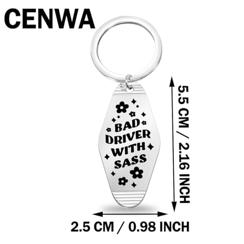 CENWA Bad Driver With Sass Motel Keychain Bad Driver Key Chain Gifts Funny Gifts2