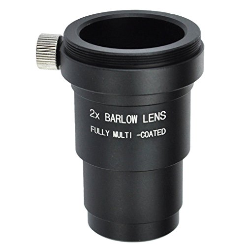Gosky 1. Lente Barlow de 25 pulgadas (31. 7 mm) con carcasa de metal completa con T / T2 (M42 x 0. 75 mm) rosca macho para ocular de telescopio estándar Astronomi. Acepta 1. Filtros de 25 pulgadas Cover