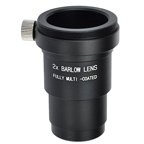 Gosky 1. Lente Barlow de 25 pulgadas (31. 7 mm) con carcasa de metal completa con T   T2 (M42 x 0. 75 mm) rosca macho para ocular de telescopio estándar Astronomi. Acepta 1. Filtros de 25 pulgadas