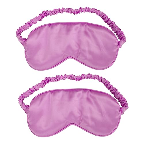 Phantasmia 2個入り両面サテンシルクアイシェード ? 睡眠用調節可能アイマスク 洗える素材で旅行や飛行機でも快適使用 (20X9cm,紫)