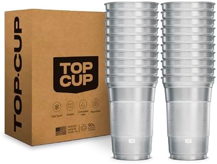 Top Cup Aluminum Party Cups, Stealth Design, 20oz, 20 Count
