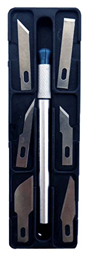 GRID 7 Piece Hobby Knife Set | 6 Varied Razor Sharp Blades | Easy-to-Maneuver 3.5