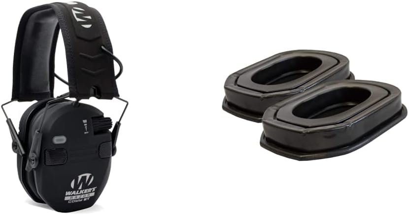 Walker's Razor Quad Electronic Bluetooth Muff-Black,Black and Walker's Game Ear Gel Filled Ear Pad, Multi