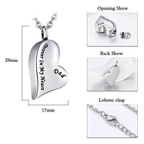 Hooami Dad Forever In My Heart Cremation Jewelry For Ashes Keepsake Memorial Urn Necklace #TOP4