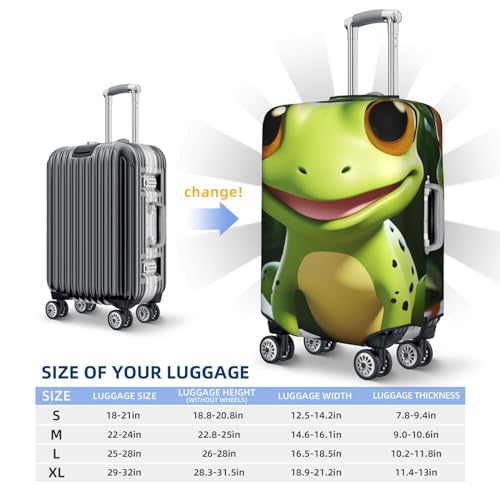 cute frog Luggage Covers for Suitcase Washable Suitcase Cover Fashion Stretch Suitcase Protector Cover Anti-Scratch Baggage Covers Fit 18-32 Inch Luggage Large2