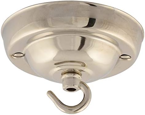 ElekTek 108mm Diameter Ceiling Rose with Hook Metallic Finishes Powder Coated Colours for Pendant Light Fittings and Chandeliers Antique Brass