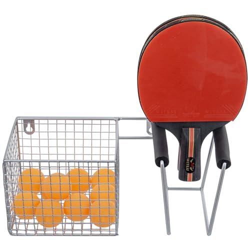 image for MyGift 12 Inch Wide Table Tennis Equipment Organizer Rack, Wall Mounte