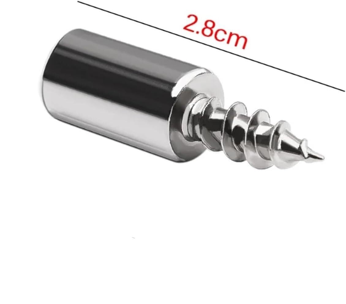 Perforadores de apoyo de estante Tornillo autorroscante en cruz con funda de goma for soporte de armario, cristal, clavo antideslizante for partición(White-4 Set)