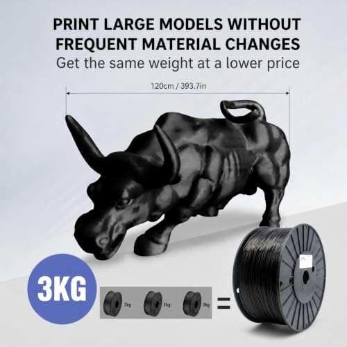 Image of RepRapper Black PLA Filament 1.75mm (±0.03mm), 6.6lb(3kg) Large Spool | Premium Easy-to-Print PLA Material, Smooth & Reliable Printing, Excellent Compatibility with Most FDM 3D Printers