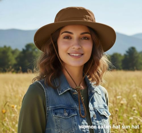 Image of Sun Hats for Men Women Bucket Hat UPF 50+ Boonie Hat Foldable UV Protection Hiking Beach Fishing Summer Safari