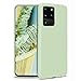 Produktbild KSHOP Hülle Kompatibel mit Samsung Galaxy S20 5G Flüssiges Silikon, Ultraleichte Soft TPU + inbegriffen Panzerglas Schutzhülle Stoßfeste/Kratzfeste Bumper Handy Case - Grün