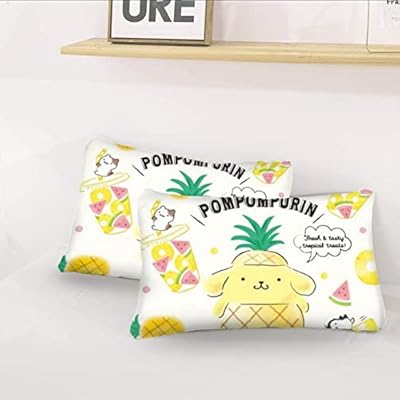 Pompompurin Comforter Set,Ocean Pineapple Cartoon Dog Bedding Set for Kids Teens, Anime Kawaii Comforter Puppy Duvet Set Room Decor Quilt Set Twin Size 41GaYavRBzL. SS400