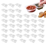 Uoqpty Recipiente de Condimentos de Doble Compartimento | 40 Piezas De Almacenamiento Reutilizable Y Portátil,Envases para Salsas,Para Restaurantes De Comida Para Llevar Hogar Viaje Interior Exterior