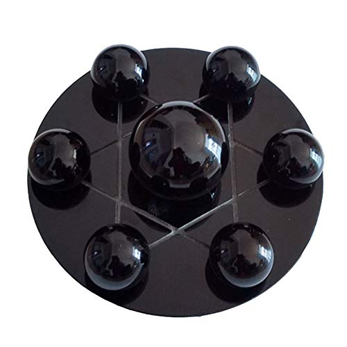 Sphère Chakra de 15 cm avec support obsidienne pour méditation