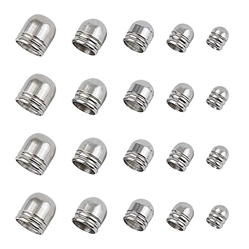 Embout de cordon en cuir UNICRAFTALE en acier inoxydable avec 5 tailles assorties