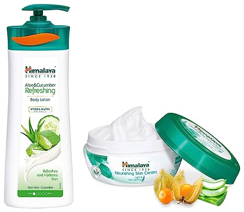 Image of Himalaya Nourishing Skin Cream, 200ml And Himalaya Herbals Aloe and Cucumber Refreshing Body Lotion, 400ml