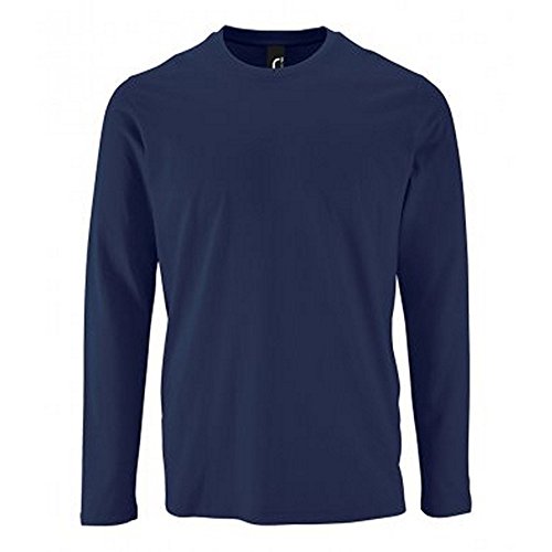 Sols Herren T-Shirt Imperial, langärmlig (L) (Marineblau)