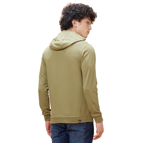 Image of Being Human Olive Regular Fit Long Sleeves Men's Hoodie Clothing