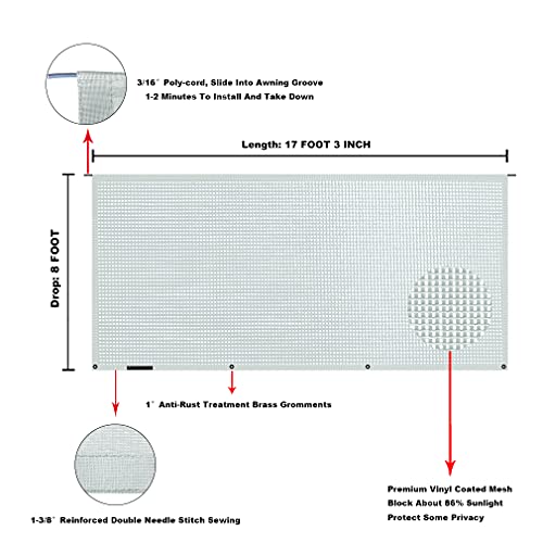 Image of RV Awning Mesh Sun Shade Screen for Motorhome Camper Trailer Sunshade