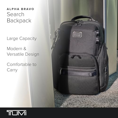 Image of TUMI - Alpha Bravo Search Backpack - Laptop Backpack for Men & Women - Backpack for Work & Travel - 17.0 inch X 14.0 inch X 8.3 inch - Black Leather