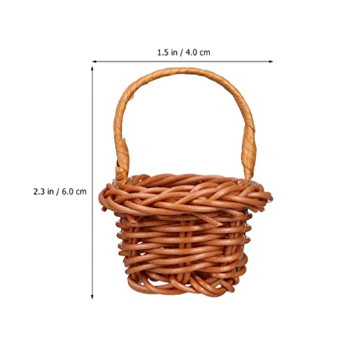 TOYANDONA Mini Woven Flower Basket Set including Handles Small Decorative Miniature Baskets for Home Decor Party Favors Doll House and Craft Storage 6X4X4 Inches - Image 2