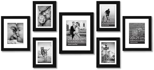 Americanflat Juego de 7 marcos de fotos con vidrio inastillable, ...