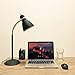 LEPOWER Metal Desk Lamp, Adjustable Goose Neck Table Lamp, Eye-Caring Study Lamps for Bedroom, Home Office (Matte Black)