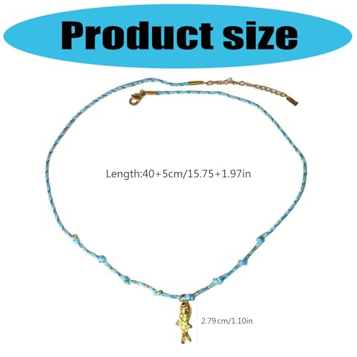 Collier pendentif poisson et chaîne en acier résistant de qualité