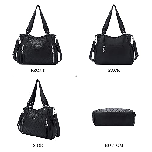 Image of Angel Kiss Handbags for Womens Top-Handle Hobo Purse Roomy Casual Shoulder Bags PU Tote Satchel Purse for Women