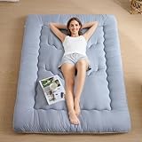 Ingdgnoso Japanese Floor Mattress, 3.5' Thicken Futon Mattress Tatami Mat, High Density Foam Support for Adult Kids Sleep, Portable Futon Sofa Bed for Camping, Pet Mat, Twin 80'x 39'（Silver Gray）
