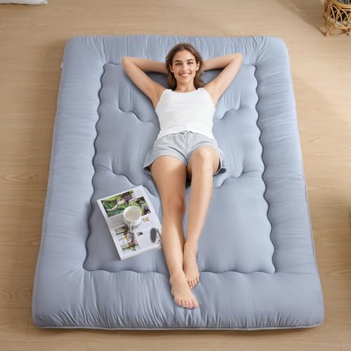 Ingdgnoso Japanese Floor Mattress 3.5 Thicken Futon Mattress Tatami Mat High Density Foam Support for Adult Kids Sleep Portable Futon Sofa Bed for Camping Pet Mat Twin 80x 39Silver Gray