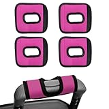 4 fundas para asa de equipaje con botón a presión, funda de agarre suave para mango de maleta y protector de agarre de bolso, diseño hueco para carrito, funda de agarre de bolso, identificadores de