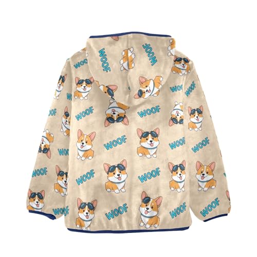 CHIFIGNO Cute Dogs Beige Toddler Boy Zip up Hoodie Sweatshirt Jacket for Fall Winter 3T2