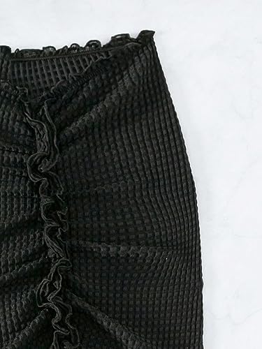 SOLY HUX Swim Cover Ups for Women Ruched Split Hem Cover Up Skirt Beach Bikini Swimwear3