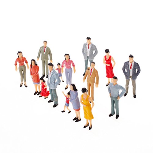 sharprepublic 20 Painted Model Train Station Scene Passenger People Figure Pos. Scala 1:25 G
