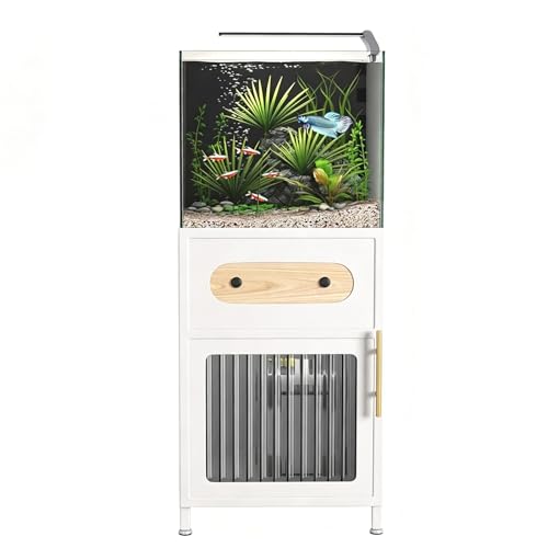 Table d'aquarium en acier premium blanc sans assemblage 40cm - 2