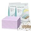 Basic Zeolite Cat Litter Pellets 7lbs & Cat Pee Pads 10 Count - Refill for Tidy Cats Breeze Litter System | Premium Stainless Steel Shifting Tray