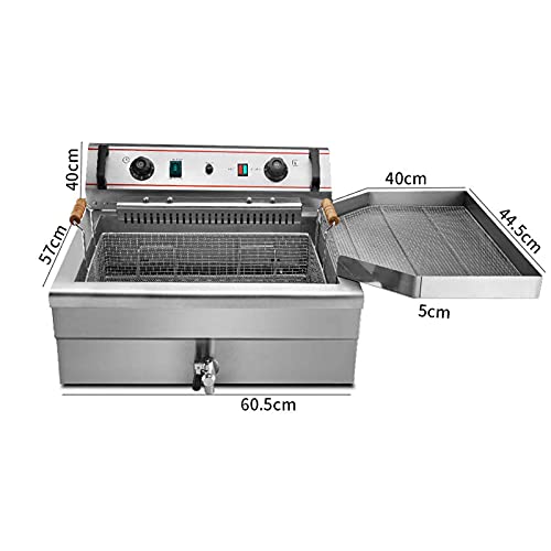 TreeSouth 20l/30l Fritteuse 4800w Kommerziell Fritteuse Edelstahl Großer Edelstahl-frittierkorb, Ölablassventil… – Bild 3
