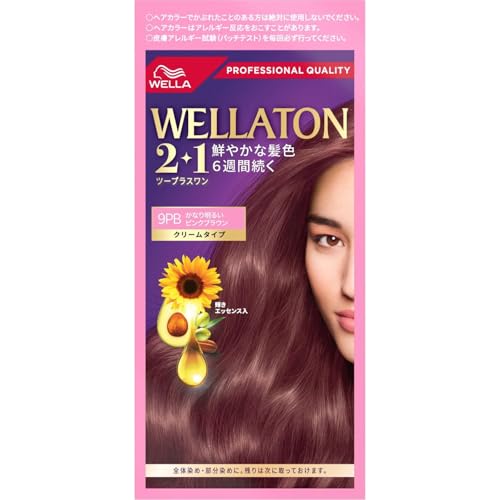 Wella ウエラトーン 2+1 白髪染め クリームタイプ 9PB かなり明るいピンクブラウン 鮮やかな髪色6週間続く 医薬部外品