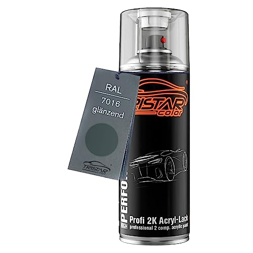 TRISTARcolor RAL 7016 Anthrazitgrau glänzend 2K Acryl Spraydose Sprühdose Spritzlack Sprühlack 400 ml schnelltrocknend