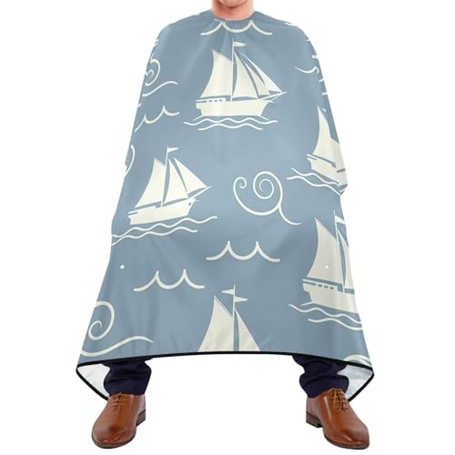 Capa impermeable para cortar cabello Qilmy azul 65" x 55" miniatura 1
