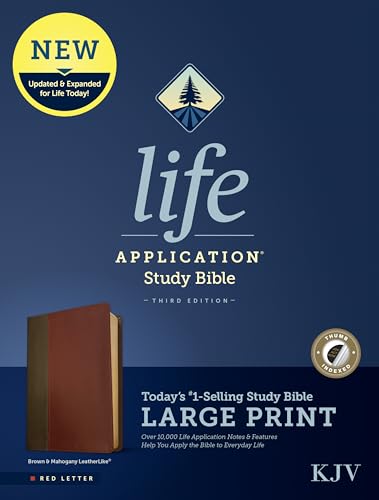 KJV Life Application Study Bible, Third Edition, Large Print (Leatherlike, Brown/Mahogany, Indexed,