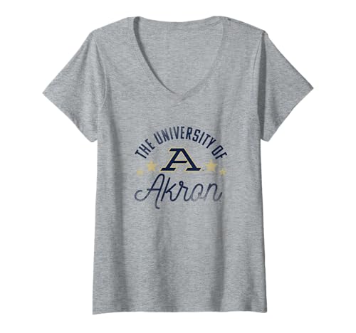 Womens University of Akron Zips Logo V-Neck T-Shirt