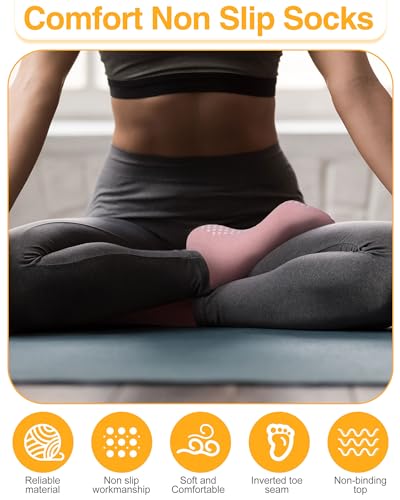 Chuarry 60 Pairs Cotton Yoga Socks Non Slip Skid Sticky Socks for Women Elderly Hospital Pilates Ballet Barre4