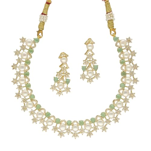 Sri Jagdamba Pearls Royal Grandeur Pearl Necklace Set For Women &...